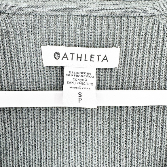 Athleta Hanover Wool Blend V-Neck Sweater in Dark Gray Size S - Picture 4 of 7